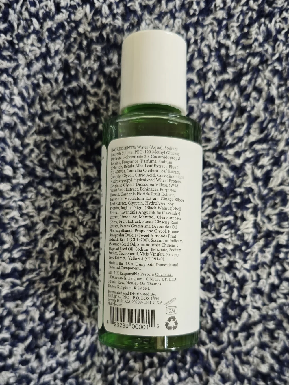 Philip B. Peppermint Avocado Shampoo- Travel Size
